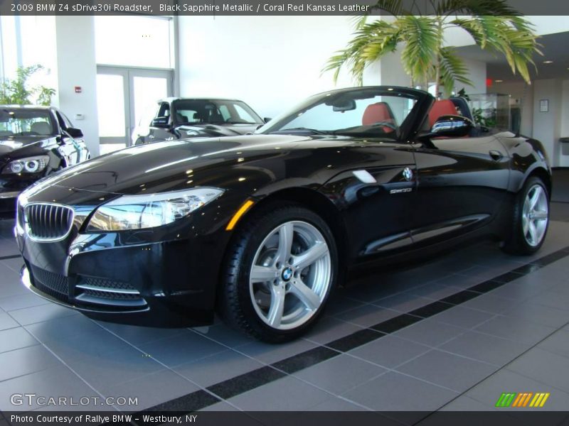 Black Sapphire Metallic / Coral Red Kansas Leather 2009 BMW Z4 sDrive30i Roadster