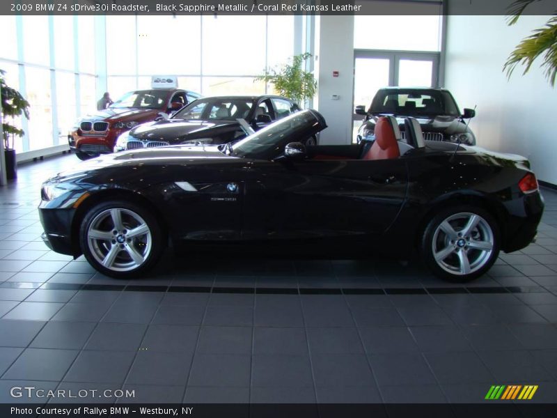 Black Sapphire Metallic / Coral Red Kansas Leather 2009 BMW Z4 sDrive30i Roadster