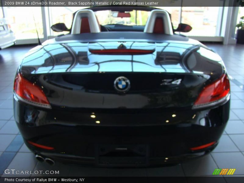 Black Sapphire Metallic / Coral Red Kansas Leather 2009 BMW Z4 sDrive30i Roadster