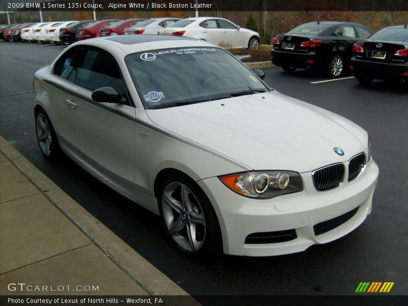 Alpine White / Black Boston Leather 2009 BMW 1 Series 135i Coupe