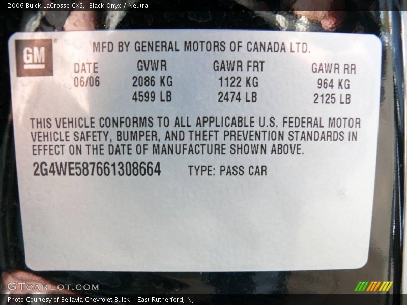 Black Onyx / Neutral 2006 Buick LaCrosse CXS