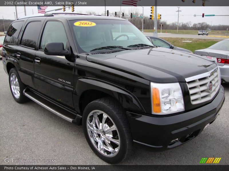 Sable Black / Shale 2002 Cadillac Escalade AWD