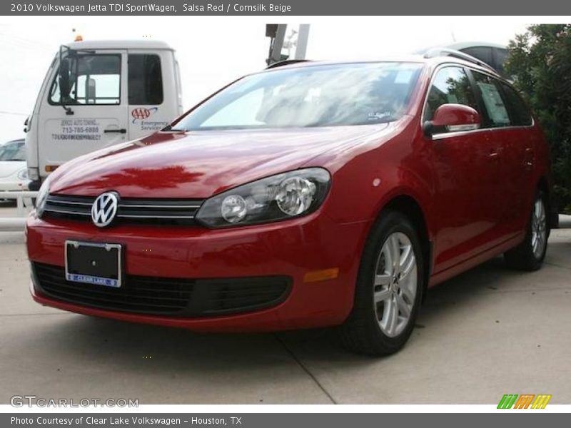 Salsa Red / Cornsilk Beige 2010 Volkswagen Jetta TDI SportWagen