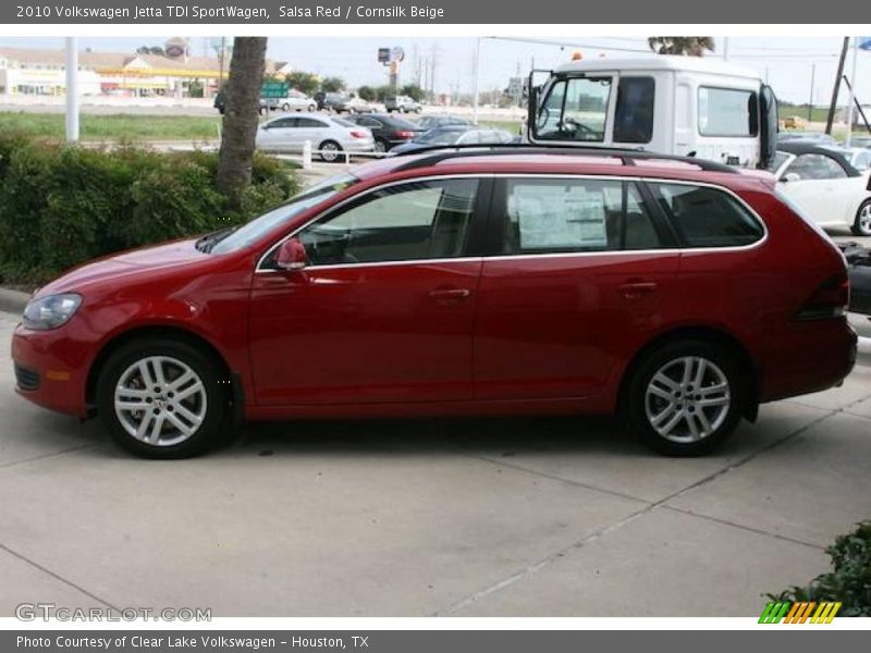 Salsa Red / Cornsilk Beige 2010 Volkswagen Jetta TDI SportWagen