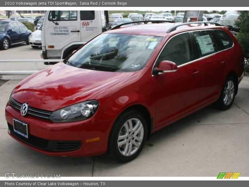 Salsa Red / Cornsilk Beige 2010 Volkswagen Jetta TDI SportWagen