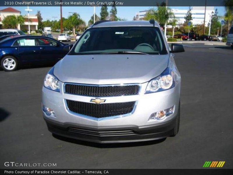 Silver Ice Metallic / Dark Gray/Light Gray 2010 Chevrolet Traverse LS