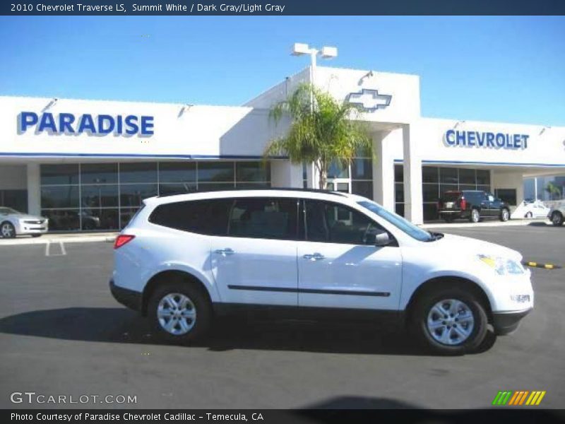 Summit White / Dark Gray/Light Gray 2010 Chevrolet Traverse LS