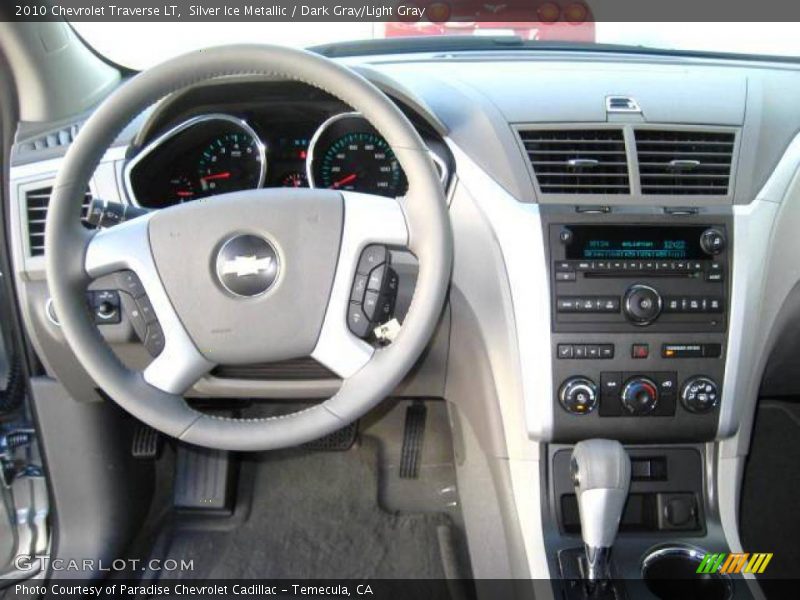Silver Ice Metallic / Dark Gray/Light Gray 2010 Chevrolet Traverse LT