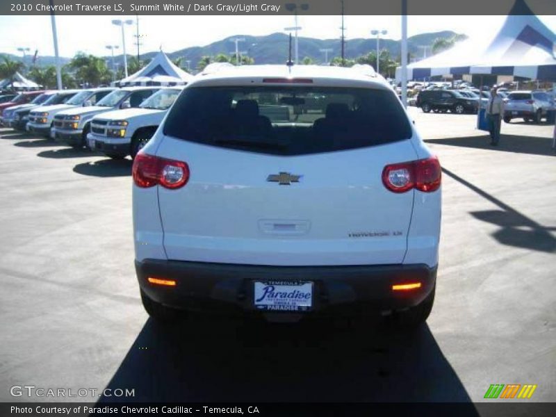 Summit White / Dark Gray/Light Gray 2010 Chevrolet Traverse LS