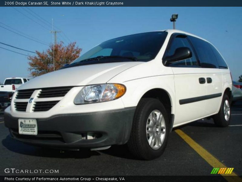 Stone White / Dark Khaki/Light Graystone 2006 Dodge Caravan SE