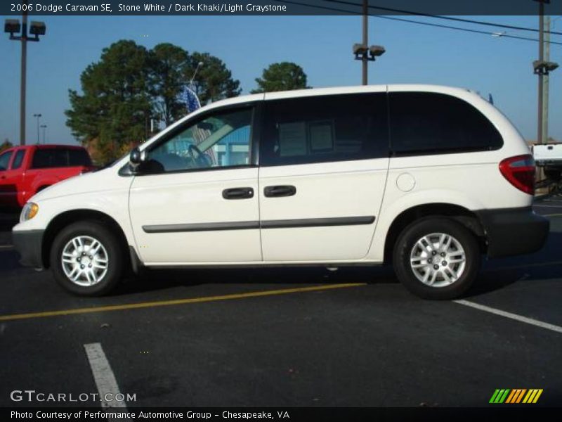 Stone White / Dark Khaki/Light Graystone 2006 Dodge Caravan SE