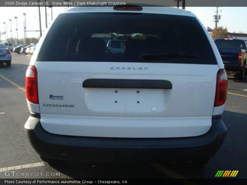 Stone White / Dark Khaki/Light Graystone 2006 Dodge Caravan SE