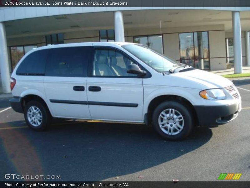 Stone White / Dark Khaki/Light Graystone 2006 Dodge Caravan SE