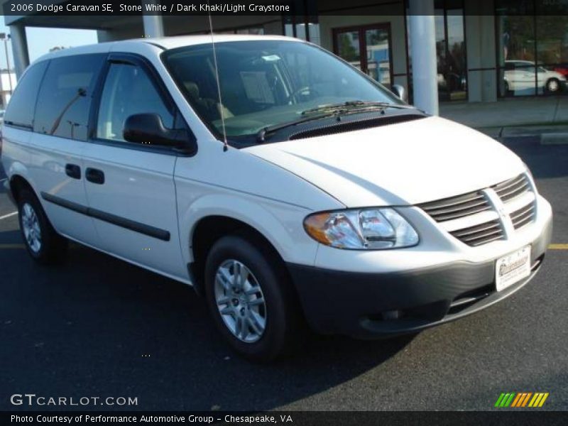 Stone White / Dark Khaki/Light Graystone 2006 Dodge Caravan SE