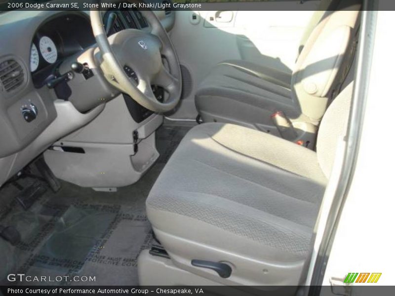 Stone White / Dark Khaki/Light Graystone 2006 Dodge Caravan SE