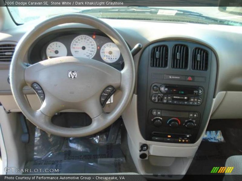 Stone White / Dark Khaki/Light Graystone 2006 Dodge Caravan SE