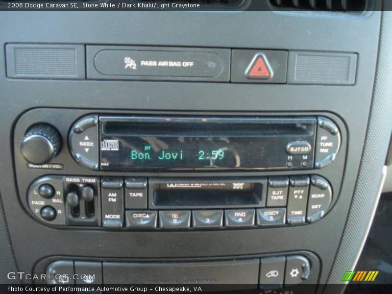 Stone White / Dark Khaki/Light Graystone 2006 Dodge Caravan SE