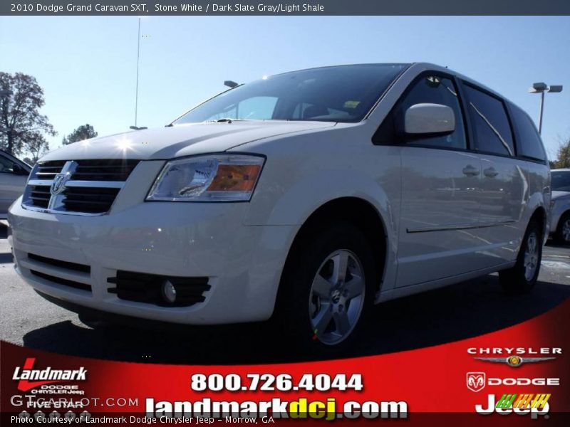 Stone White / Dark Slate Gray/Light Shale 2010 Dodge Grand Caravan SXT