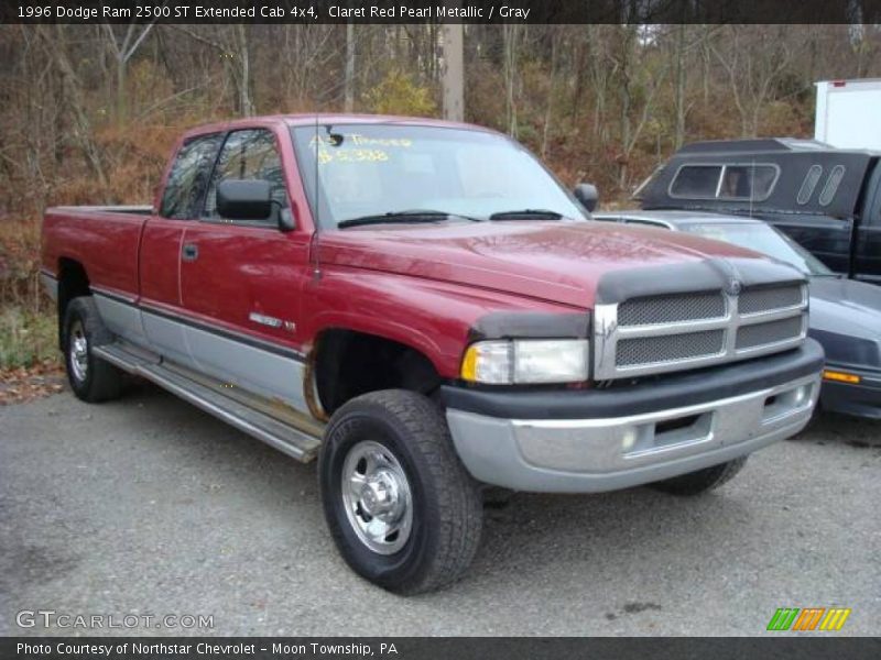 Claret Red Pearl Metallic / Gray 1996 Dodge Ram 2500 ST Extended Cab 4x4