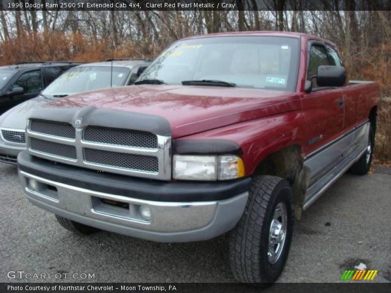 Claret Red Pearl Metallic / Gray 1996 Dodge Ram 2500 ST Extended Cab 4x4