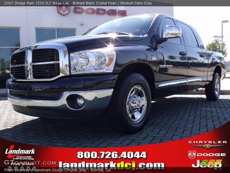 Brilliant Black Crystal Pearl / Medium Slate Gray 2007 Dodge Ram 1500 SLT Mega Cab