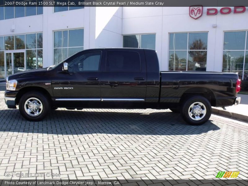 Brilliant Black Crystal Pearl / Medium Slate Gray 2007 Dodge Ram 1500 SLT Mega Cab