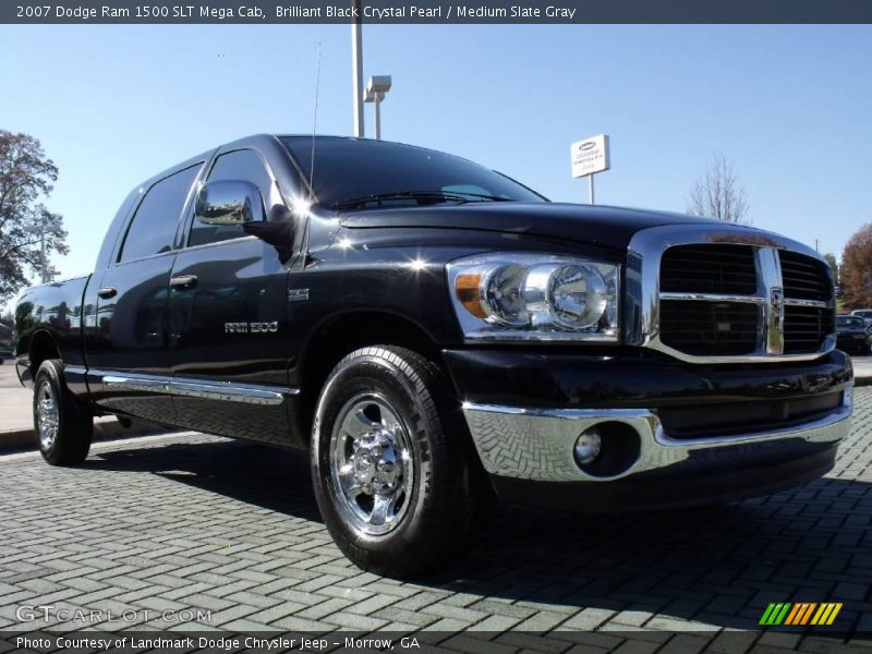 Brilliant Black Crystal Pearl / Medium Slate Gray 2007 Dodge Ram 1500 SLT Mega Cab