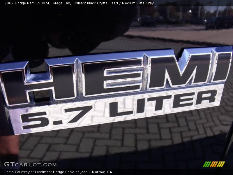 Brilliant Black Crystal Pearl / Medium Slate Gray 2007 Dodge Ram 1500 SLT Mega Cab