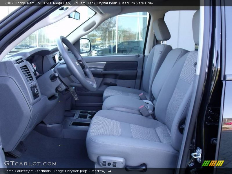 Brilliant Black Crystal Pearl / Medium Slate Gray 2007 Dodge Ram 1500 SLT Mega Cab