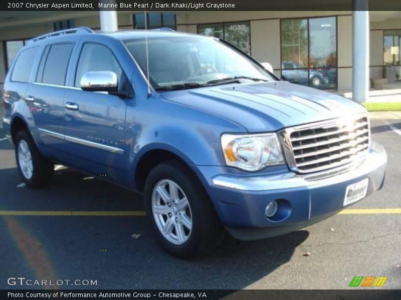 Marine Blue Pearl / Dark Khaki/Light Graystone 2007 Chrysler Aspen Limited