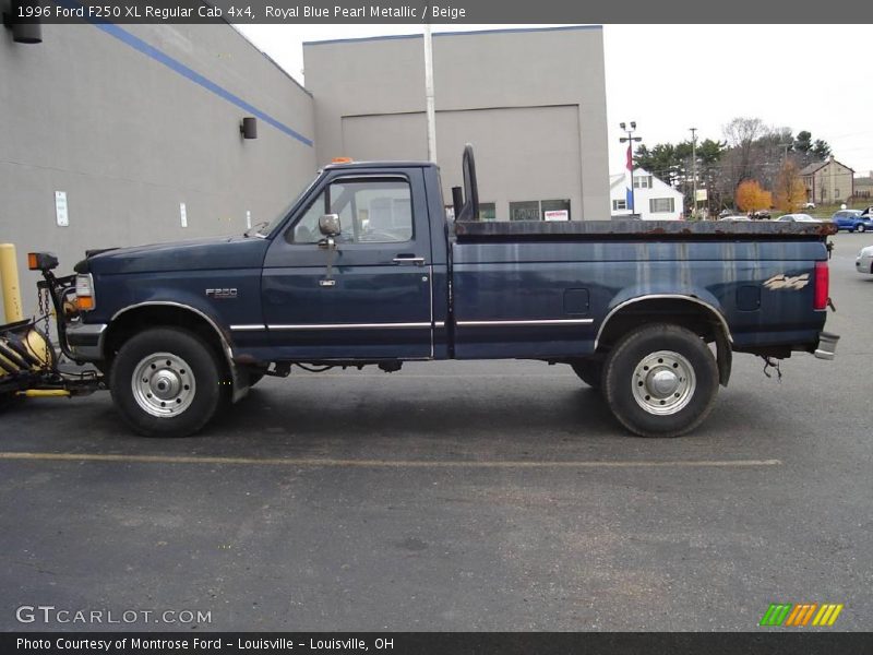 Royal Blue Pearl Metallic / Beige 1996 Ford F250 XL Regular Cab 4x4