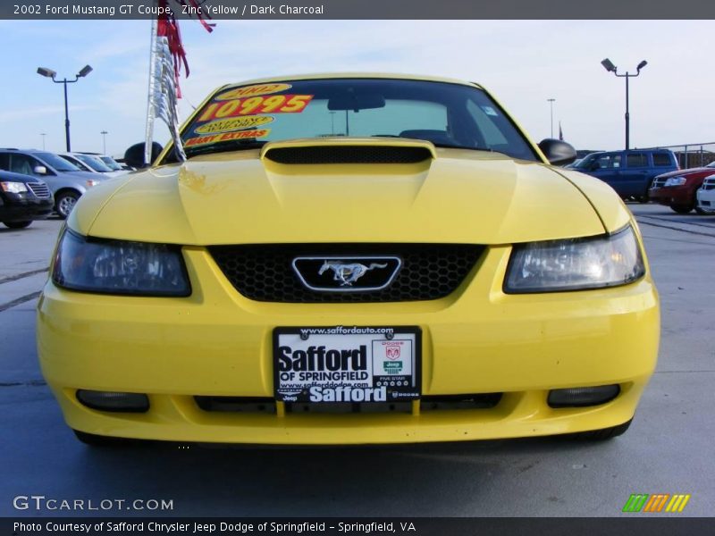 Zinc Yellow / Dark Charcoal 2002 Ford Mustang GT Coupe