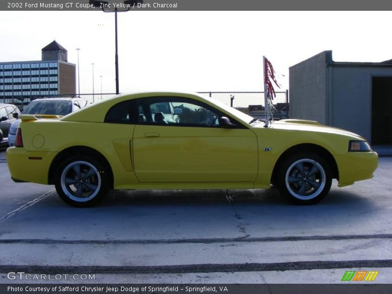 Zinc Yellow / Dark Charcoal 2002 Ford Mustang GT Coupe