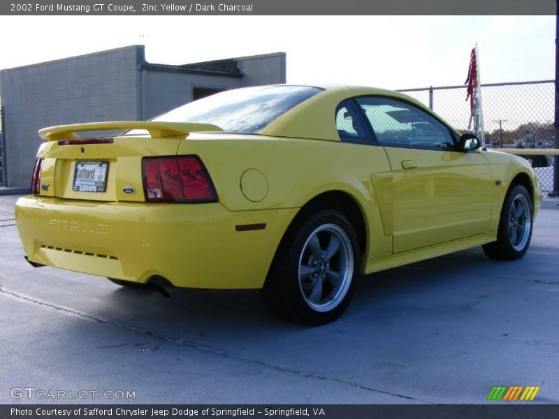 Zinc Yellow / Dark Charcoal 2002 Ford Mustang GT Coupe
