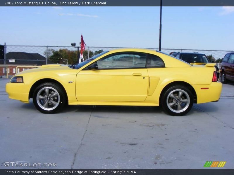Zinc Yellow / Dark Charcoal 2002 Ford Mustang GT Coupe