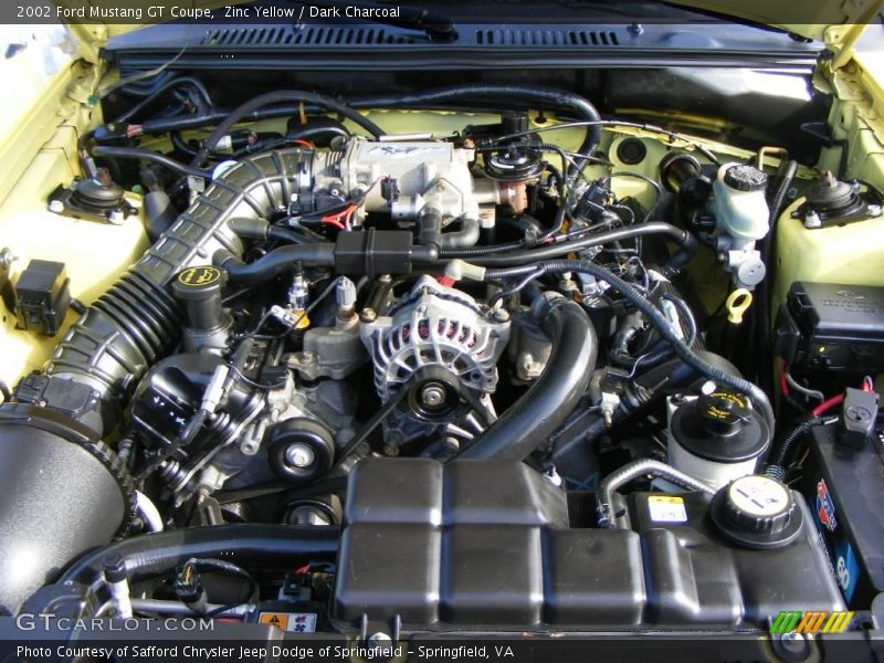 Zinc Yellow / Dark Charcoal 2002 Ford Mustang GT Coupe