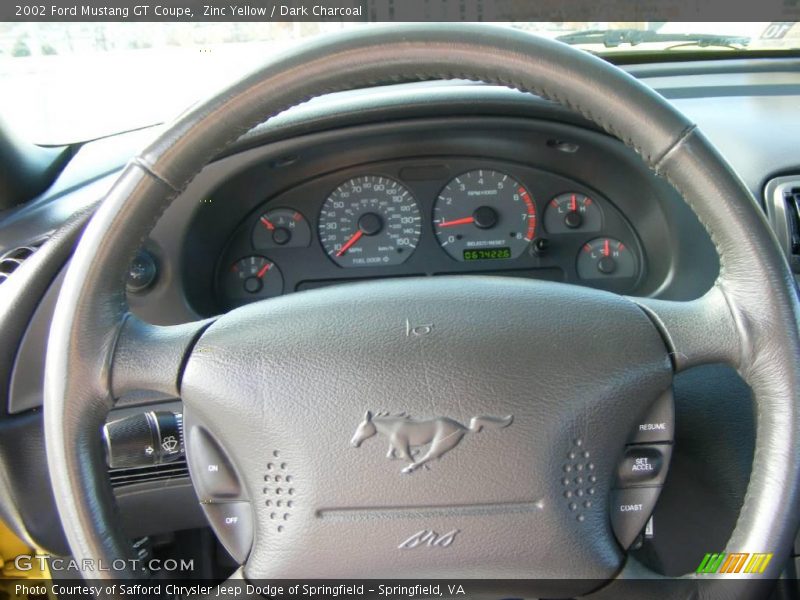 Zinc Yellow / Dark Charcoal 2002 Ford Mustang GT Coupe