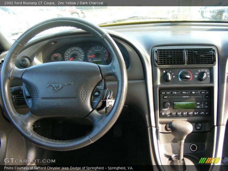 Zinc Yellow / Dark Charcoal 2002 Ford Mustang GT Coupe