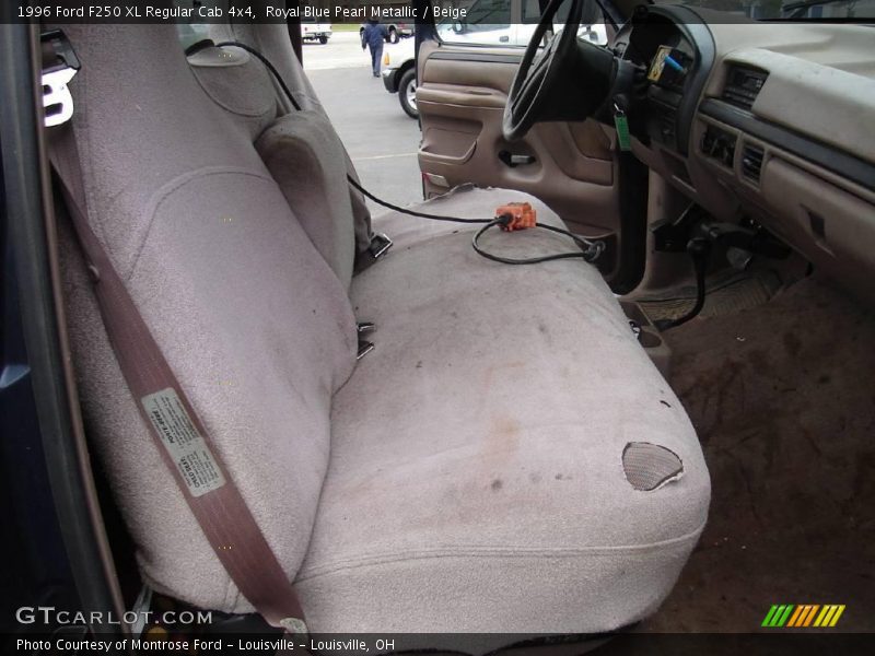 Royal Blue Pearl Metallic / Beige 1996 Ford F250 XL Regular Cab 4x4