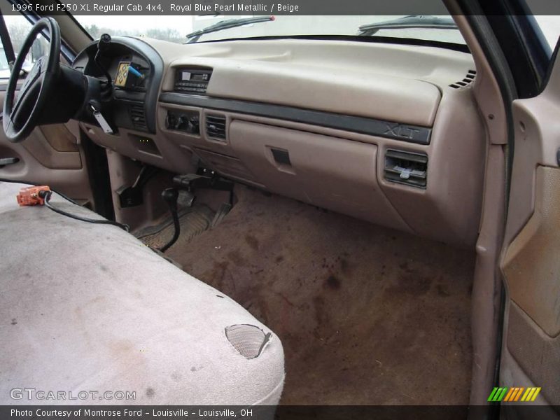 Royal Blue Pearl Metallic / Beige 1996 Ford F250 XL Regular Cab 4x4