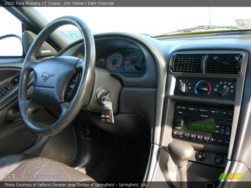 Zinc Yellow / Dark Charcoal 2002 Ford Mustang GT Coupe