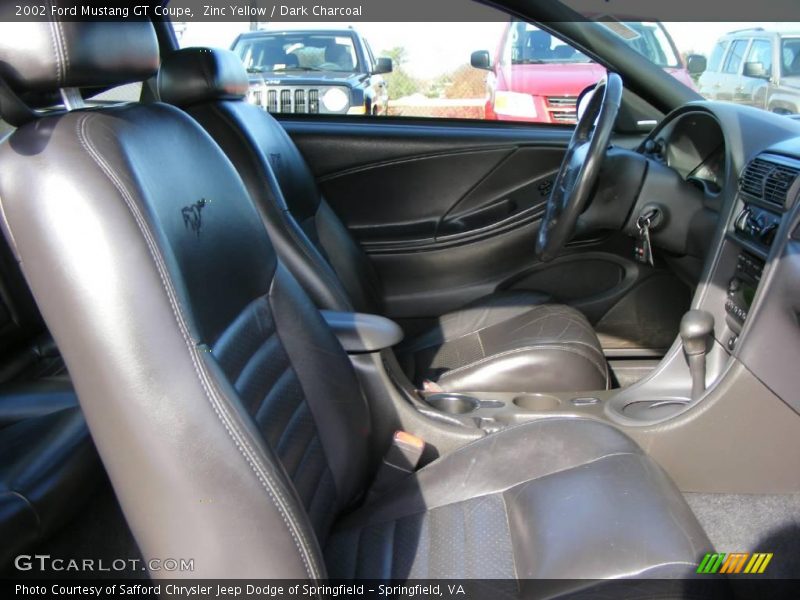 Zinc Yellow / Dark Charcoal 2002 Ford Mustang GT Coupe
