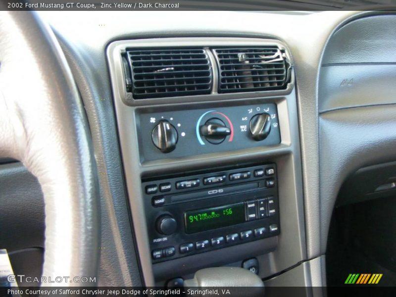 Zinc Yellow / Dark Charcoal 2002 Ford Mustang GT Coupe