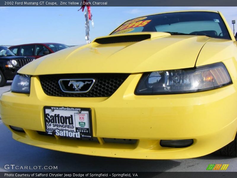 Zinc Yellow / Dark Charcoal 2002 Ford Mustang GT Coupe