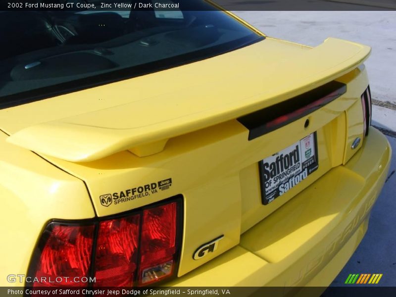 Zinc Yellow / Dark Charcoal 2002 Ford Mustang GT Coupe