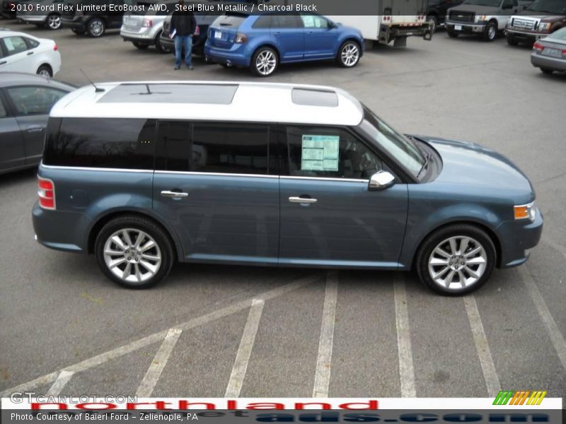 Steel Blue Metallic / Charcoal Black 2010 Ford Flex Limited EcoBoost AWD