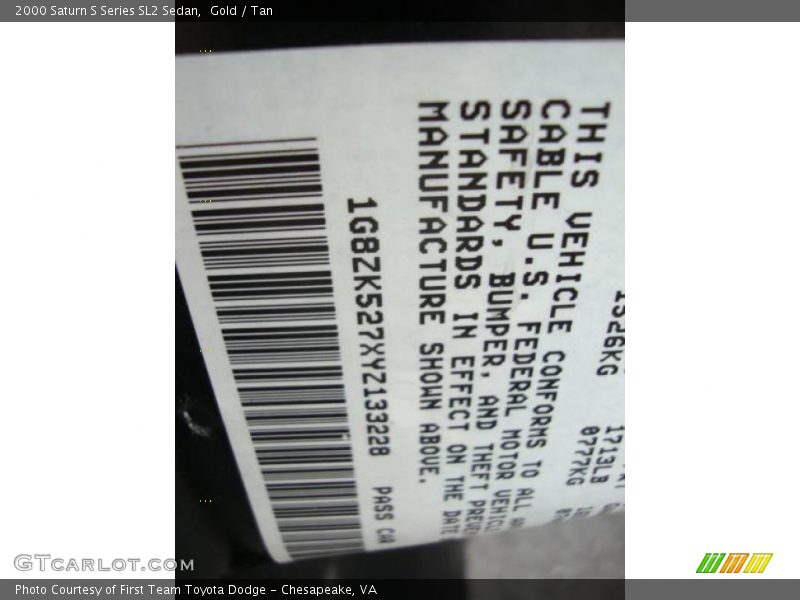 Gold / Tan 2000 Saturn S Series SL2 Sedan