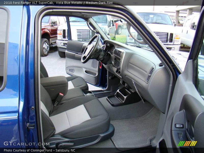 Vista Blue Metallic / Medium Dark Flint 2010 Ford Ranger XLT SuperCab