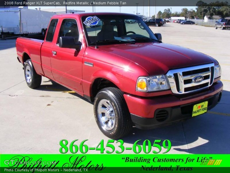 Redfire Metallic / Medium Pebble Tan 2008 Ford Ranger XLT SuperCab