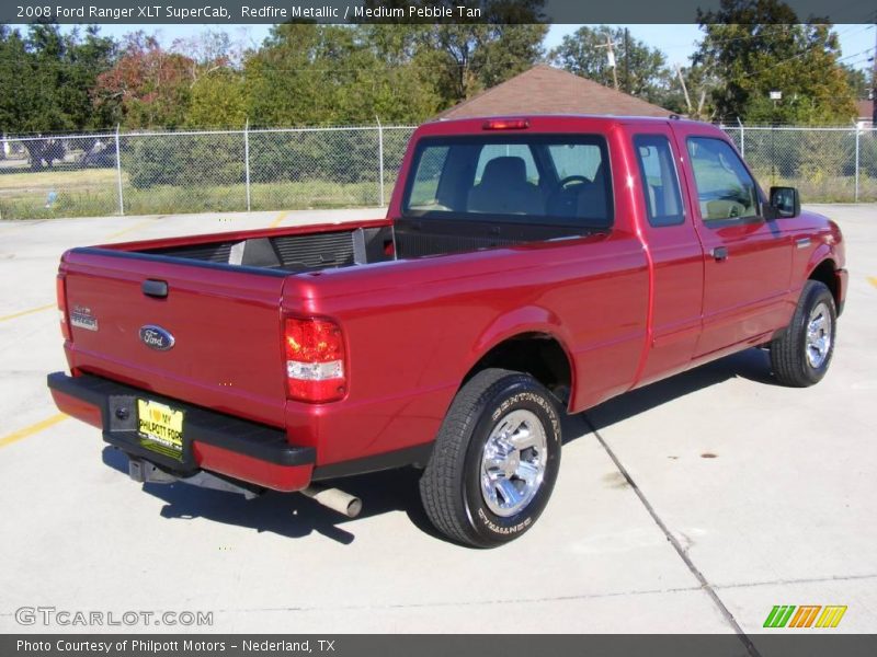 Redfire Metallic / Medium Pebble Tan 2008 Ford Ranger XLT SuperCab